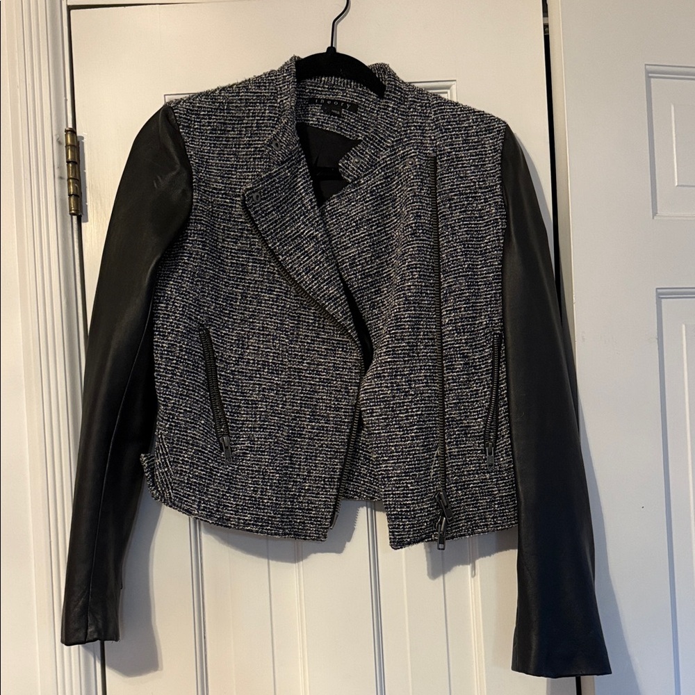 Theory Black and Gray Tweed Jacket